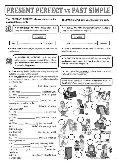 Present Perfect Vs Past Simple Worksheet, Past Simple Grammar, Past Simple Vs Present Perfect, Esl Grammar, Practice English, Simple Past Tense, Esl Teaching Resources, Past Simple, Perfect Tense