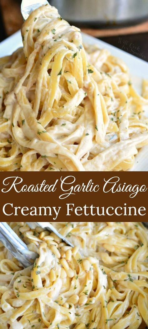 Parsley Pasta, Pasta Fettuccine, Creamy Pasta Recipes, Pasta Italiana, Fettuccine Pasta, Asiago Cheese, Pasta Dinners, Pasta Dinner Recipes, Italian Recipes Authentic