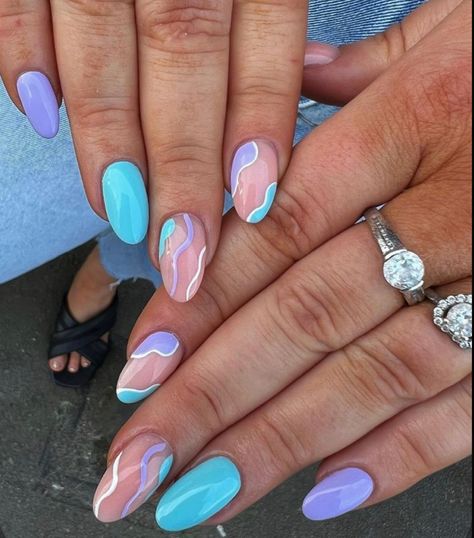 Teal Nails, Simple Gel Nails, Summery Nails, Casual Nails, Cute Gel Nails, Nagel Inspo, Short Acrylic Nails Designs, Pretty Acrylic Nails, Minimalist Nails