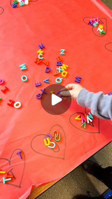 Megan Morris on Instagram: "Need an easy activity to throw together this week?! I GOT YOU. Take some butcher paper, draw some hearts with letters inside, then provide letter beads, magnet letters, or cut up scraps of paper with letters written on them and SORT! This is a great activity to practice letter identification, sorting & matching, and team work. And you can set it up in 5 minutes or less! Give it a try and let me know how it goes! ❤️ . . . . #upandawayinprek #playbasedlearning #preschoolactivities #prek #playideas #finemotoractivities #playathome #learningthroughplay #sensorybin #playmatters #kidsactivities #iteachk #homeschool #igteachers #teachergram #learningthroughplay #kindergartenteacher #earlychildhood #earlychildhoodeducation #sensoryplay #iteachprek #iteachpreschool Letters Identification Activities, Letter Sorting Activities For Preschool, Butcher Paper Activities Kindergarten, Letter Sorting Activities, Letter Identification Worksheets, Letter Identification Activities, Magnet Letters, Lkg Worksheets, Letter Sorting