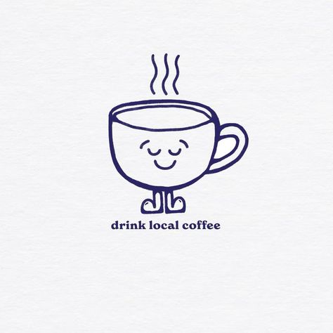 Cartoon Coffee Mug, Coffee Mug Doodle, Coffee Cup Character, Coffee Mug Logo, Cute Coffee Cup Drawing, Coffee Shop Doodles, Coffee Doodle Art, Coffee Shop Graphic Design, Coffee Cup Sketch