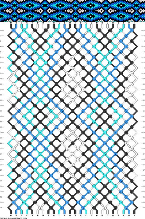 Pattern #75994 - friendship-bracelets.net Freddy 2, Yarn Bracelets, Embroidery Bracelets, Friendship Bracelets Designs, Diy Bracelets Patterns, Loom Bands, Bracelet Crafts, Macrame Diy, Colorful Bracelets