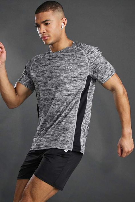 boohoo MAN Active Raglan Gym Reflective T-Shirt Active Wear Outfits Men, Active Wear Men, Mens Active Wear, Gym Clothing Brands, Boohoo Man, Western Outfits Men, Men Activewear, Fall Fashion Skirts, Gym Wear Men