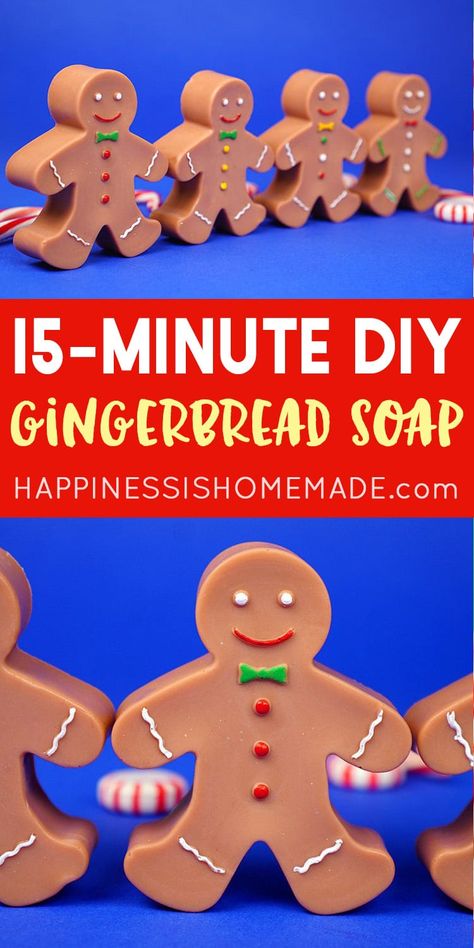 Diy Gingerbread Man, Gingerbread Soap, Christmas Soaps, Beeswax Candles Diy, Homemade Christmas Gift, Gingerbread Candle, Diy Gingerbread, Cute Gingerbread Man, Diy Soap Recipe