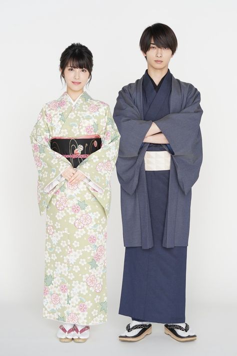 Japanese Couple, Japanese Traditional Clothing, Male Kimono, Kimono Outfit, Couple Poses Reference, Japanese Dress, Beautiful Kimonos, Korean Couple, Human Poses