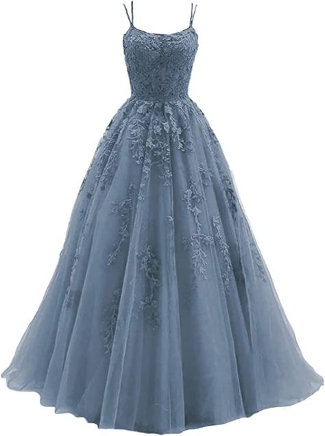 Prom Dress Lace, A Line Prom Dress, Spaghetti Strap Prom Dress, Long Prom Gowns, Vintage Prom, Evening Gowns Elegant, A Line Prom Dresses, Long A, Lace Evening Dresses