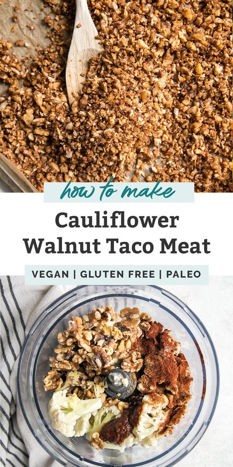 Vegan Taco Salad Recipe, Tacos Salad, Traditional Tacos, Walnut Taco Meat, Plant Based Meat, Vegan Taco Salad, Vegan Meat Recipe, Meat Replacement, Taco Meat Recipes