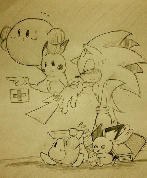 Sonic And Pikachu, Kirby And Sonic, Sick Sonic, Sonic Fan Art Comics, Sonic Sick, Sonic Headcanons Tails, Sonic The Hedgehog Fan Comic, Sonic Advance Art, Sonic Pregnant Sonadow