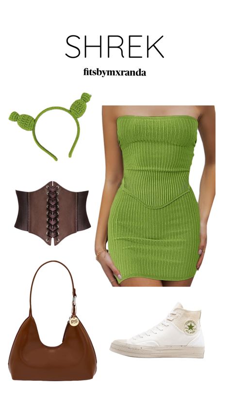 SHREK COSTUME INSPO #outfitinspo #halloween #halloweeninspo #costume Shrek Halloween, Fiona Costume, Rave Halloween Costumes, Shrek Costume, Horror Halloween Costumes, Spirit Week Outfits, Trio Halloween Costumes, Halloween Coustumes, Duo Halloween Costumes