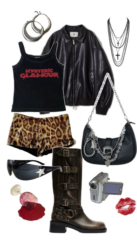 Tara Yummy Outfits, Sketches Clothing, Gf Outfits, Rockstar Gf Aesthetic, Gf Aesthetic, 2000s Punk, Bst Hyde Park, Punk Outfit, 2000s Cartoons