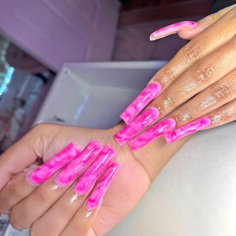 Hot Pink Marble Nails, Marble Pink Nails, Pink Marble Nails, Nail Lab, School Nails, Nails 2023, Kawaii Nails, Marble Nails, Birthday Nails