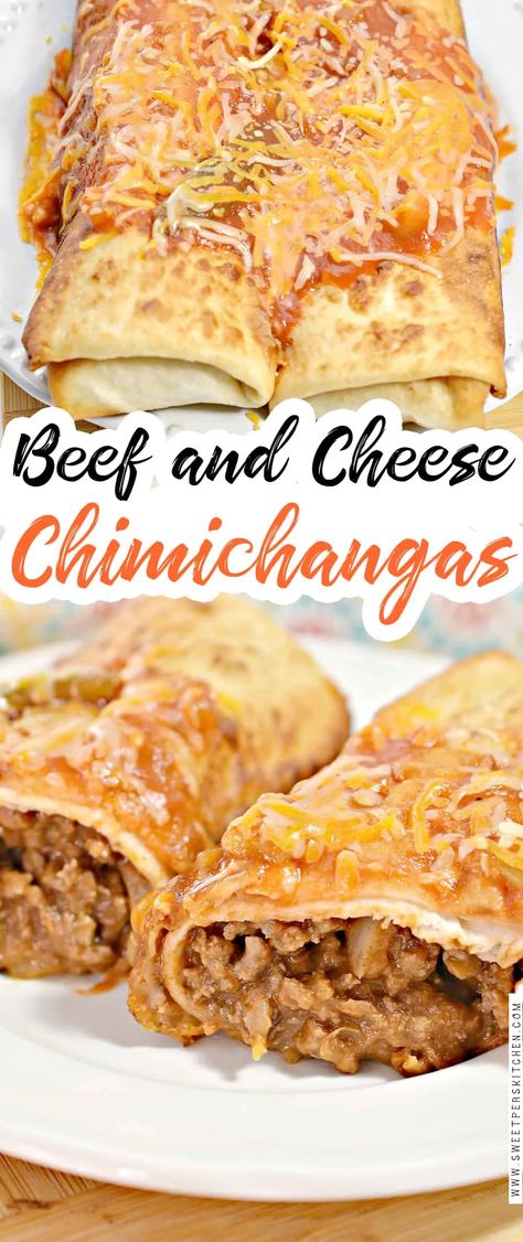 Easy Chimichanga Recipe, Beef And Cheese Chimichangas, Chimichanga Beef, Chimichanga Recipe, Large Crowd, Mexican Food Recipes Easy, Beef Recipes Easy, Meat Lovers, Mexican Food Recipes Authentic