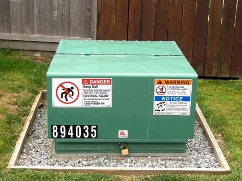 Green Electrical Box Cover Ideas Outdoor, Disguise Utility Box In Yard, Electric Box Landscaping, Landscaping Around Power Boxes, Covering Electrical Boxes In Yard, Cover Electric Box Outside, Hide Green Utility Box In Yard, Cover Electrical Box In Yard, How To Cover Utility Box In Yard