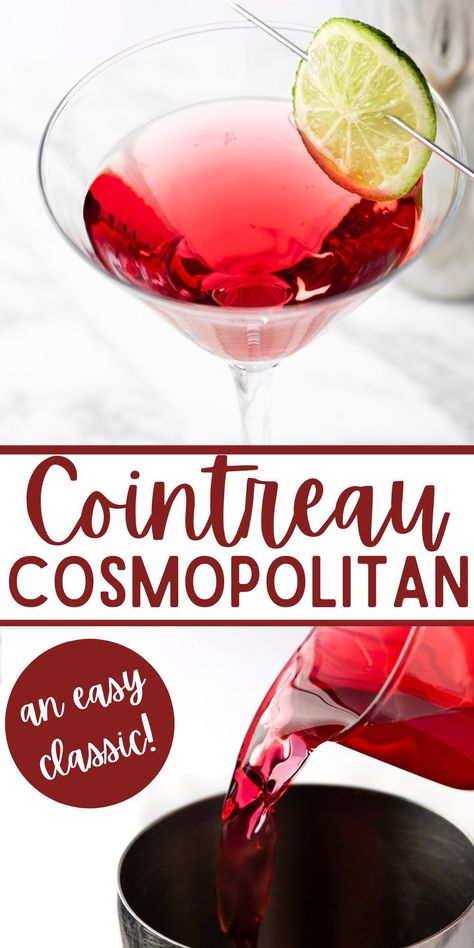 This Cointreau Cosmo is the best cosmopolitan cocktail recipe made with Cointreau. It’s a classic cocktail that’s easy to make with only 4 ingredients. Cointreau Cosmopolitan, Cosmopolitan Drink Recipe, Cosmopolitan Cocktail Recipes, Cosmopolitan Cocktails, Cosmopolitan Drink, Cosmopolitan Recipe, Cosmo Recipe, Cosmo Cocktail, Unsweetened Cranberry Juice