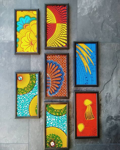 africagnes • Ankara Decor Interior Design, African Bedroom, African Abstract Art, Afrocentric Decor, Africa Art Design, Fabric Wall Decor, African Inspired Decor, African Interior, African Theme