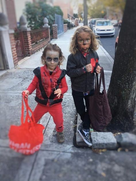 10 Last Minute DIY Costume Ideas for Kids Michael Jackson Thriller Costume Diy, Thriller Halloween Costume, Kids Michael Jackson Costume, Thriller Costume Ideas, Michael Jackson Thriller Costume, Thriller Costume, Wolf Costume Kids, Last Minute Diy Costumes, Michael Jackson Costume