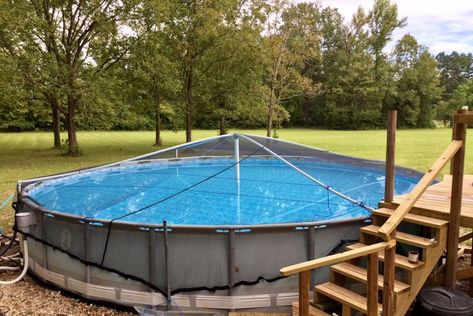 Above Ground Pool Cover, Pool Diy, Cheap Pool, Outdoor Pool Area, Pool Hacks, Above Ground Pool Ideas, Ground Pool Ideas, Small Yards, Diy Swimming Pool