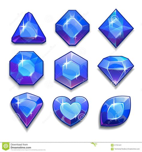 Illustration about Set of cartoon blue jewels with different shapes, isolated on the white background. Illustration of shiny, bright, heart - 57701441 Game Gem, Crystal Drawing, Game Ui Design, Mobile Art, Crystal Shapes, Digital Painting Tutorials, Free Vector Art, Game Item, Different Shapes