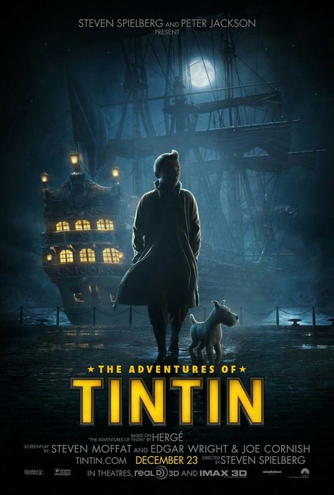 The Adventures Of Tintin: The Secret Of The Unicorn 2011 Tintin Movie, The Adventures Of Tintin, Cinema Design, Adventures Of Tintin, Good Movies On Netflix, Steven Moffat, Adventure Movie, I Love Cinema, West Side Story