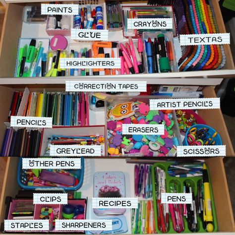 EASY WAY TO ORGANISE YOUR CRAFT OR STATIONARY DRAWERS - For those craft and stationary lovers out there !  #stationary #organisation #craft How To Organize Stationary, How To Organise Stationary, Organised Stationary, Organisation Stationary, Cheap Stationery With Multiple Compartments For Organization, Stationary Cupboard Organisation, Classroom Stationary Organisation, Stationary Drawer, Teacher Stationery Organiser