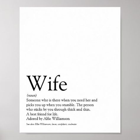 $10.40 | World's Best Ever Wife Definition #worlds best ever wife, cool wife keepsake, wife anniversary present, new wife to be, greatest wife definition, amazing fun wife birthday gift, family, fun valentines day thank you, fiancee, newlyweds wedding present Wife Meaning, Best Wife, Wife First Priority, Wife Definition, Qualities Of A Good Wife, Devoted Wife Quotes, Wife Qualities, Definition Quotes, Wife To Be