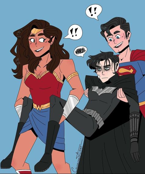 Batman X Wonder Woman Comic, Batman And The Justice League, Superman X Batman X Wonder Woman, Batman X Superman X Wonder Woman, Batfam Comics, Wonder Woman Family, Batman Family Fanart, Batman X Wonder Woman, Superman X Wonder Woman