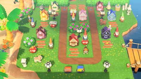 Acnh Gnome Ideas, Ac Ideas, Gnome Paint, Acnh Inspiration, Acnh Design, City Folk, Acnh Ideas, Acnh Inspo, New Animal Crossing