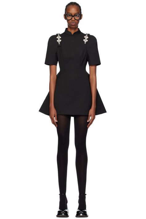 SHUSHU/TONG: SSENSE Exclusive Black Qipao Minidress | SSENSE