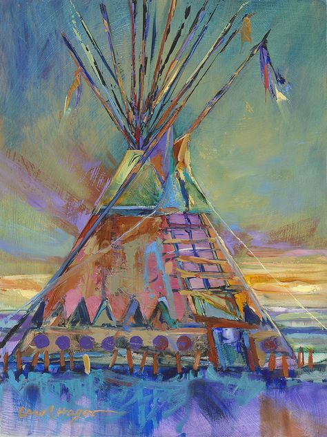 Teepee Painting, Tipi Painting, Native American Paintings, Art 2024, Native American Artwork, Fantasy Beasts, Cowgirl Cowboy, Western Theme, Native American Tribes