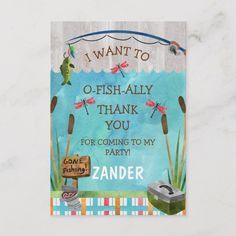 O fish ally Thank You Card #o-fish-althankyoucard #kidsbirthdaythankyoucard #boysbirthdaythankyoucard #thankyoucard-o-fish-al #fishingbirthdaythankyoucard  O fish ally Thank You Card #o-fish-althankyoucard #kidsbirthdaythankyoucard #boysbirthdaythankyoucard #thankyoucard-o-fish-al #fishingbirthdaythankyoucard Fishing Birthday Party, O Fish Ally, Monster Birthday Parties, Thank You Card Size, Dragon Flies, Birthday Thank You Cards, Design Birthday, Custom Thank You Cards, Fishing Birthday