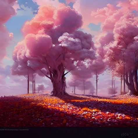 Cotton Candy Tree, Candy Wonderland, Candy Trees, Instagram Autumn, Pink Cotton Candy, October 23, Cotton Candy, Cool Designs, Digital Art