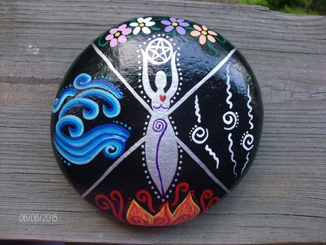 Elemental Goddess, Stone Altar, Wiccan Crafts, Wiccan Decor, Pagan Crafts, Pagan Art, Witchy Crafts, Stone Garden, Home Protection