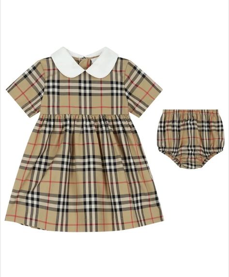 SHOP BAZAAR: BURBERRY KIDS Geraldine Dress in Archive Beige Check… Burberry Kids, Burberry