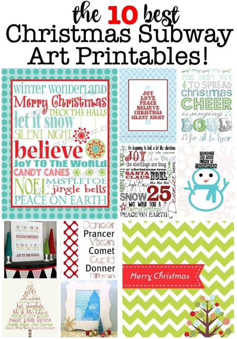 I love it when a little snowfall and some Christmas music puts me in the mood to start decorating our home for the holidays! So today I present to you The 10 Best Free Christmas Subway Art Printables!  #ChristmasArt #ChristmasSubwayArt #ChristmasPrintable #FreeChristmasPrintable Free Christmas Printables To Frame, Thanksgiving Subway Art Free Printable, Christmas Subway Art Free Printable, Subway Art Svg, Thanksgiving Subway Art, Subway Baby, Halloween Subway Art, Christmas Gallery Wall Printables, Christmas Subway Art