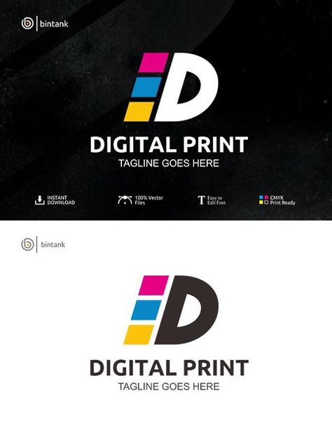 Digital Print - Leter D Logo. Logo Templates Digital Logo Ideas, Printing Logo Design Ideas, Printing Company Logo Design Ideas, Digital Company Logo, Printing Business Logo, Graphic Design Company Logo, Print Shop Logo, Printing Logo Design, Logo Pinterest