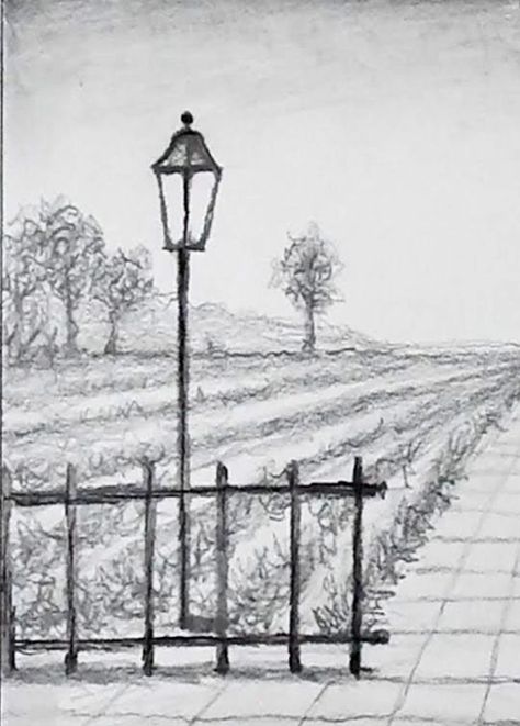 Landscape Drawings Pencil Easy, Sketches For Beginners, Draw Scenery, Pencil Sketches Landscape, Easy Sketches For Beginners, Easy Scenery, Easy Scenery Drawing, Easy Sketches, Pencil Sketches Easy