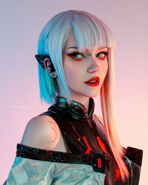 Short Hair Cyberpunk, Lucy Cyberpunk Outfit, Cyberpunk Edgerunners Outfit, Cyberpunk 2077 Cosplay, Lucy Edgerunners Cosplay, Cyberpunk Hair Men, Cyberpunk Hairstyles Women, Cyberpunk Makeup Ideas, Cyberpunk Haircut