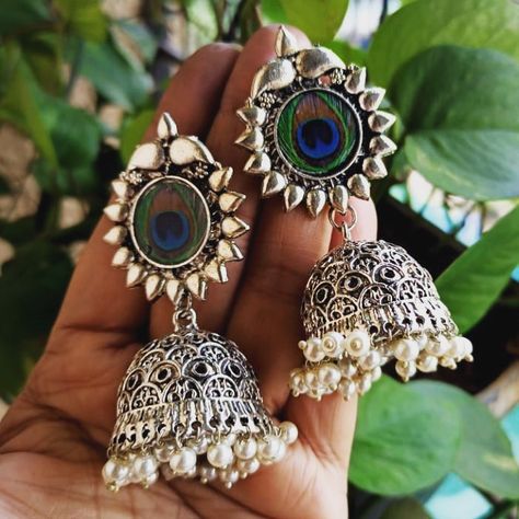 Jhumka Designs, Edgy Jewelry, Silver Jewelry Fashion, Design Silver, Pretty Jewellery, Dm Me, Silver Earrings, Crochet Earrings, New Arrivals