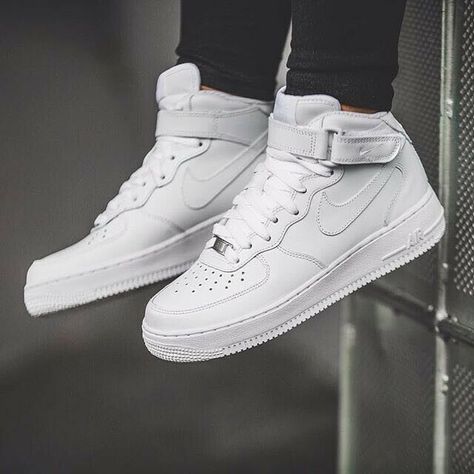 Nike Air Force 1 Mid '07 Shoes Triple White CW2289-111 Men's Multi Size NEW Get a price at https://copapair.com/nike-air-force-1-mid-07-shoes-triple-white-cw2289-111-mens-multi-size-new/ Nike Air Force High, Kasut Nike, Air Force High, Looks Hip Hop, Kasut Wanita, Nike Free Runners, Sneaker Trend, Sneaker Outfits, Nike Air Force 1 Mid