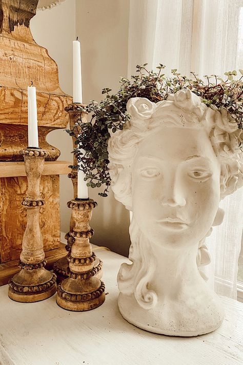 Bust Plant Pot, Grecian Bust Pot, Grecian Head Planter, Bust Planter Decor, Bust Vase Head Planters, Bust Decor Home, Roman Bust Decor, Greek Bust Decor, Bust Planters