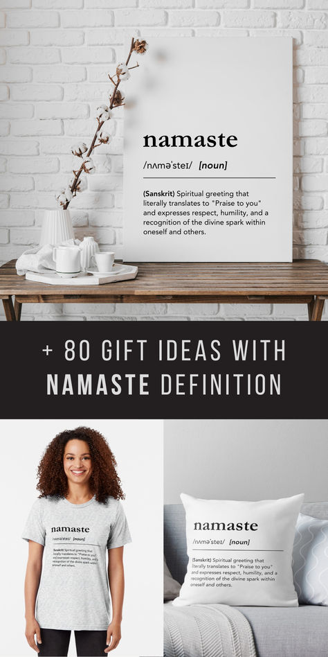 What does Namaste mean? Definition of Namaste. Find this minimalist dictionary art on T-Shirts, pillows, blankets, coffee mugs, wall art, home decor and much more. Black and white typography, clean and simple design. Yoga quotes, sanscrit, meditation quotes, mindfulness quotes, zen quotes, black and white aesthetic, yoga shed decor, minimalist yoga outfit, yoga decor, yoga vibes, gifts for yoga lovers, yoga shed wall art #lagunaklein # dictionary #namaste Yoga Shed, Namaste Definition, Namaste Meaning, Shed Decor, Yoga Decor, Zen Quotes, Definition Art, Dictionary Art, Word Definitions