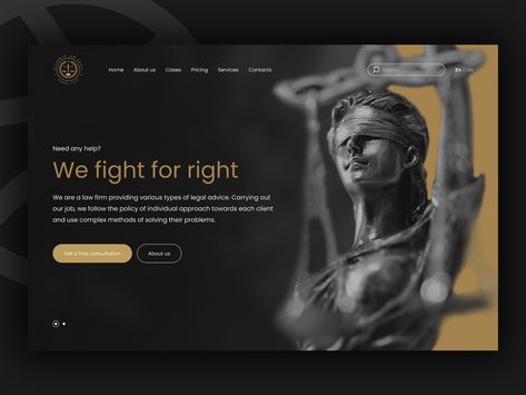 Law firm website design by Oksana Kharkova on Dribbble Law Website Design, Law Firm Website Design, Law Firm Design, Simple Website Design, Tattoo Website, Behance Design, Dublin Airport, Simple Website, Website Banner