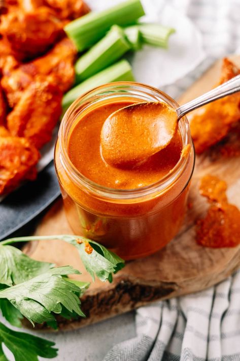 Buffalo Wing Sauce Recipe, Hot Wing Sauce Recipe, Buffalo Wings Sauce Recipe, Wing Sauce Recipe, Vegan Buffalo Sauce, Buffalo Sauce Recipe, Hot Wing Sauces, Wing Sauce Recipes, Homemade Hot Sauce