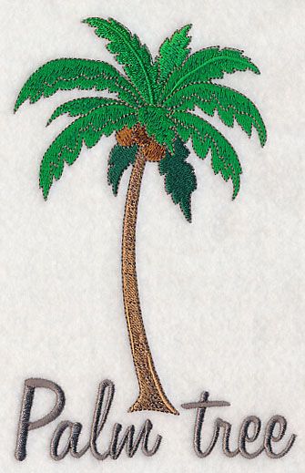 Palm Tree Embroidery, Best Embroidery Machine, Tree Plan, Embroidery Leaf, Brother Embroidery, Hand Embroidery Videos, Free Motion Embroidery, Embroidery Monogram, Machine Embroidery Applique