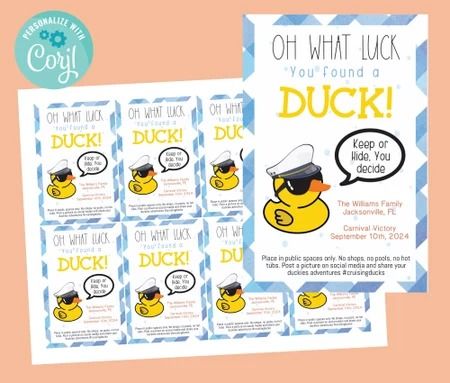 LuckyDuckPrints - Etsy Cruise Ducks Tags, Cruising Duck Tags, Duck Printable, Cruise Ducks, Lucky Duck, Rubber Ducks, Kids Game, Tags Printable, Game Printable