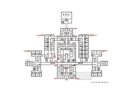 Avila Hospital,First Floor Plan 100 Bed Hospital Floor Plan, Hospital Floor Plan, Hospital Plans, Exams Memes, Hospital Architecture, Healthcare Architecture, Palliative Care, Ground Floor Plan, Floor Plan