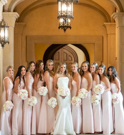 Baby Pink Wedding, Light Pink Bridesmaid Dresses, Blush Pink Bridesmaids, Big Wedding Dresses, Light Pink Wedding, Blush Bridesmaids, Pink Bridesmaid Dress, Bridesmaid Inspiration, Future Wedding Plans