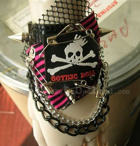 Gothic Punk Multi Layered Wrist Cuff Band Bracelet by runnickyrun, $27.20 Fairycore Pants, Silly Clothes, Scene Emo, Scene Kids, New Rock, Gothic Punk, Emo Goth, Band Bracelet, Emo Scene