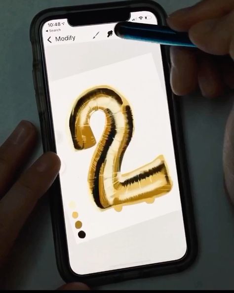 Gold Foil Balloon Lettering timelapse on procreate pocket phone app Beah Tolentino on Instagram: “foil balloon painting timelapse ✨ tutorial: @ianbarnard 🎵: deathbed - @pow.fu (@saidthesky remix)” Gold Foil Balloons, Balloon Painting, Letter Balloons, Phone Apps, Foil Balloons, Typography Inspiration, Digital Illustration, Foil, Digital Drawing