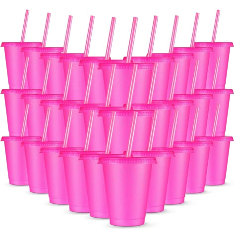 PRICES MAY VARY. Glitter Kids Reusable Cups with Lids and Straws: what you will receive are 30 pieces of glitter plastic reusable cups with lids and straws in hot pink color, which are practical accessories to meet your daily use and replacement needs Reassuring Quality: glitter plastic tumblers with lids are made of quality plastic, and decorated with many shiny sequins on the surface, sturdy and reliable, easy to clean, not easy to deform or fade, offering you long time application Proper Size Juice Party, Barbie Pool Party, Cups With Lids And Straws, Iced Coffee Tumbler, Barbie Theme Party, Flamingo Birthday Party, Cups With Lids, Barbie Birthday Party, Barbie Theme